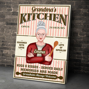 Personalized Cooking Grandma Poster - Grandma's Kitchen, Grandkids Always Welcome - Poster & Canvas - GoDuckee