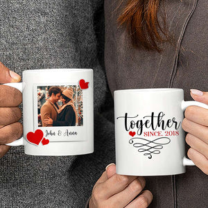 Couple Together Moment, Personalized White Mug - Upload Image - Coffee Mug - GoDuckee