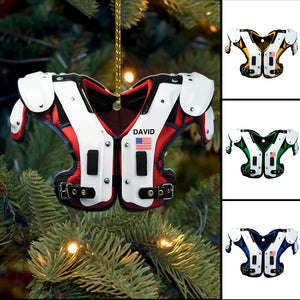 American Football Shoulder Pads - Personalized Christmas Ornament - Ornament - GoDuckee