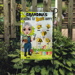 Grandma's Reasons To Bee Happy - Personalized Flag - Gift For Grandma - Flag - GoDuckee