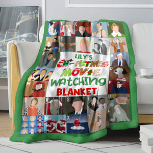 Personalized Christmas Movie Blanket, Custom Christmas Movie Letters - Blanket - GoDuckee