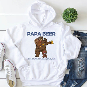 Papa Beer, Gift For Dad, Personalized Shirt, Father Bear And Kids Shirt, Father's Day Gift - Shirts - GoDuckee