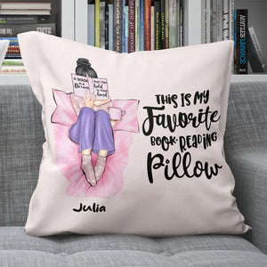 This Is My Favorite Book Reading, Girl Reading Pillow - Pillow - GoDuckee