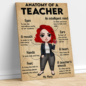 Personalized Teacher Dolls Poster - Anatomy Of A Teacher - Poster & Canvas - GoDuckee