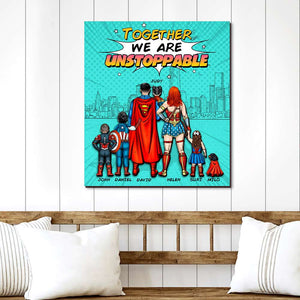 Family Together We Are Unstoppable - Personalized Wood Sign - Wood Sign - GoDuckee