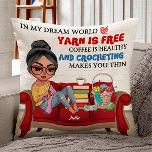 Crochet In My Dream World - Personalized Pillow - Pillow - GoDuckee
