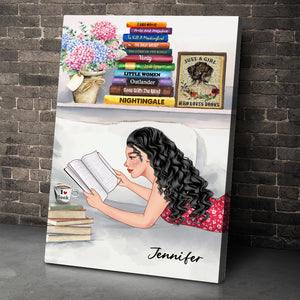 Just A Girl Who Loves Books, Personalized Poster, Gift For Book Lover - Poster & Canvas - GoDuckee