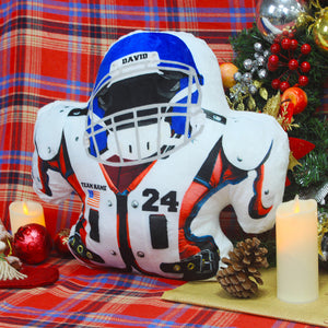 Helmet & Shoulder Pad - Custom Shape Pillow - Gift For Football Player - Pillow - GoDuckee