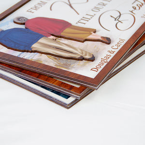 From Our First Kiss Till Our Last Breath Layered Old Couple Wood Sign Stand Gift For Couple - Wood Sign - GoDuckee