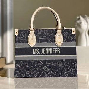 Teacher Bag With School Pattern, Leather Bag Gift - Leather Bag - GoDuckee