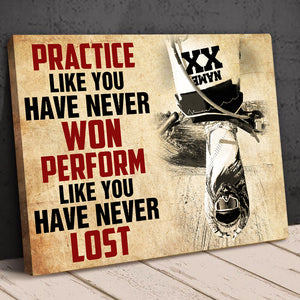 Motocross Poster - Practice Like You Have Never Won - Custom Name, Number - Poster & Canvas - GoDuckee