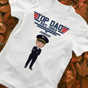 Top Dad Personalized Shirt, Gift For Pilot Man - Shirts - GoDuckee