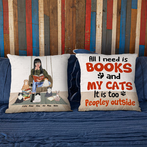 Book & Cat All I Need Is Books And Cats - Personalized Pillow - Pillow - GoDuckee