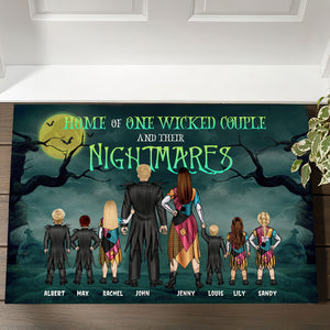 Personalized Wicked Family Doormat, Wicked Couple And Their Nightmares - Doormat - GoDuckee