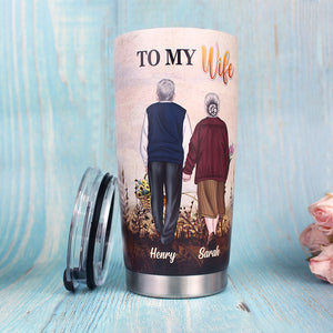 Personalized Old Couple Tumbler Cup - Love, Your Grumpy Old Husband CPL1412 - Tumbler Cup - GoDuckee