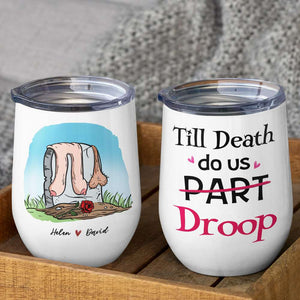 Till Death Do Us Droop, Gift For Couple, Personalized Mug, Funny Couple Mug, Anniversary Gift - Coffee Mug - GoDuckee