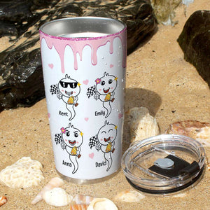 Mom Let Dad Enter Us Into A Race, Personalized Tumbler, Funny Sperm Champion Tumbler, Mother's Day Gift, Birthday Gift For Mom - Tumbler Cup - GoDuckee