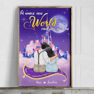 A Whole New World For You And Me Personalized Canvas Print, Couple Gift-1DNHN010323 - Poster & Canvas - GoDuckee