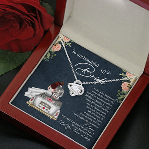 Couple To My Beautiful Bride - Personalized Love Knot Necklace - Jewelry - GoDuckee