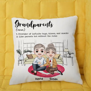 Grandparents Noun, Old Couple Drinking Pillow - Pillow - GoDuckee