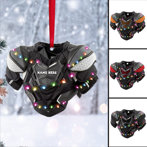 Hockey Shoulder Pads With Light Christmas - Personalized Christmas Ornament - Gift For Hockey Lovers - Ornament - GoDuckee