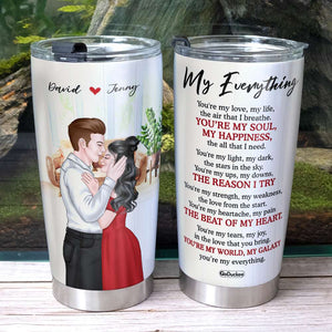 You're My Love My Life My Everything, Couple Kissing Personalized Tumbler - Tumbler Cup - GoDuckee