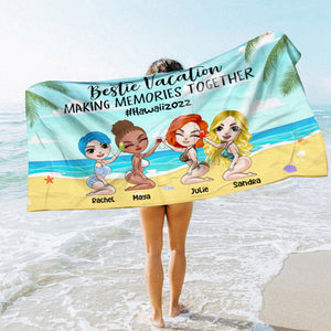 Bestie Vacation - Personalized Beach Towel - Gift For Friends/Besties - Cool Summer Girls - Beach Towel - GoDuckee