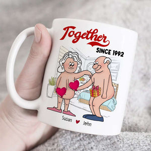 It's You And Me Babe Till The Bitter Wrinkly Saggy End, Valentine's Day Funny Old Couple - Coffee Mug - GoDuckee