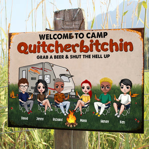Personalized Camping Printed Metal Sign - Welcome To Camp - Metal Wall Art - GoDuckee