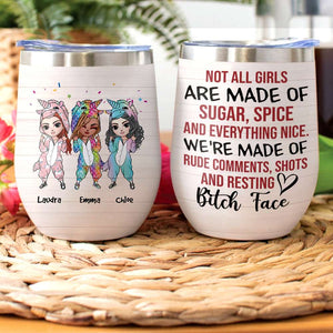 Personalized Friends Unicorn Wine Tumbler - We're Made Of Rude Comments - Wine Tumbler - GoDuckee