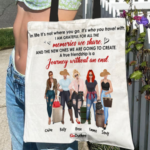 Personalized All Over Tote Bag - A True Friendship Is A Journey Without An End - Tote Bag - GoDuckee