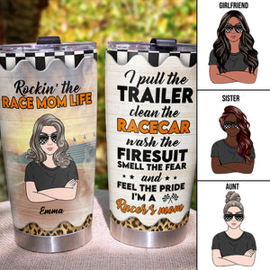 Personalize Racing Tumbler - Rockin' The Race Mom Life - Tumbler Cup - GoDuckee