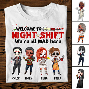 Personalized Horror Gifts For Nurse Girl Doll, Welcome To Night Shift - Custom Shirts - Shirts - GoDuckee