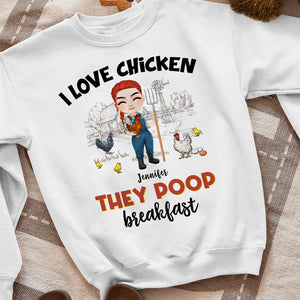 I Love Chicken, Personalized Shirt, Gift For Chicken Girl - Shirts - GoDuckee