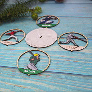 Personalized Baseball Player Pose Ornament, Christmas Tree Decor - Ornament - GoDuckee