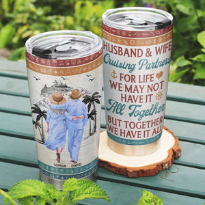 Husband and Wife Cruising Partners for Life, Personalized Cruising Couple Tumbler, Gift for Him/Her - Tumbler Cup - GoDuckee