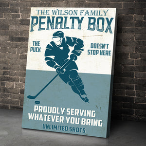 Personalized Hockey Player Poster - Penalty Box The Puck Doesn't Stop Here - Poster & Canvas - GoDuckee