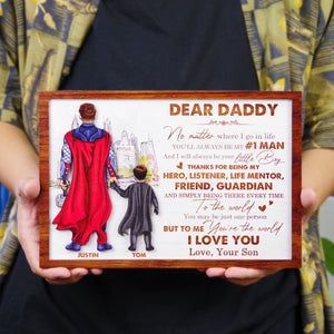 Dad To Me You Are The World, Layered Wood Sign Stand, Gifts for Dads - Wood Sign - GoDuckee