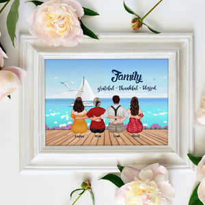 Family Grateful-Thankful-Blessed-Gift For Family- Personalized Canvas Print- Family Canvas Print - Poster & Canvas - GoDuckee