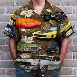 Muscle Car Hawaiian Shirt, Custom Photo Hawaiian Shirt - Cars With Floral Pattern (Car0902) - Hawaiian Shirts - GoDuckee