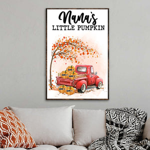 Personalized Grandma's Little Pumpkin Poster - Nana's Little Pumpkin - Autumn Tree vs Red Truck Car - Poster & Canvas - GoDuckee
