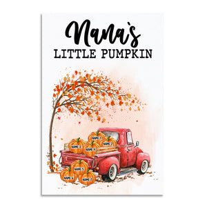 Personalized Grandma's Little Pumpkin Poster - Nana's Little Pumpkin - Autumn Tree vs Red Truck Car - Poster & Canvas - GoDuckee