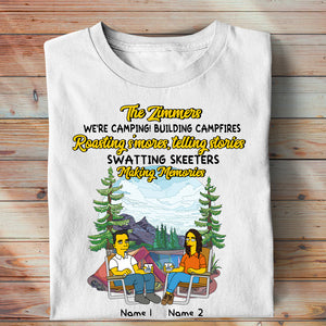 Personalized Gifts For Couples, We're camping, building campfires, roasting s'mores, telling stories,making memorial, Custom Shirts - Shirts - GoDuckee