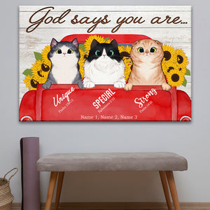 Personalized Sunflower Cat Lovers Poster, God Says You Are - Custom Cat Breeds - Poster & Canvas - GoDuckee