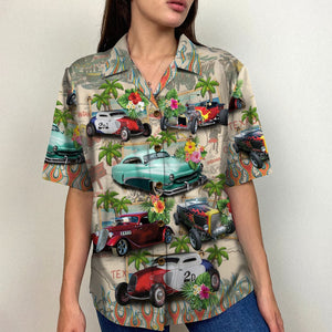 Custom Hot Rod Photo Hawaiian Shirt, American Map Pattern - Hawaiian Shirts - GoDuckee