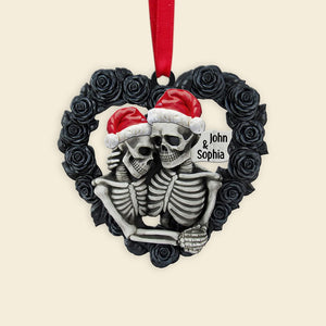 Personalized Couple Wood Ornament, Christmas Tree Decor - Ornament - GoDuckee