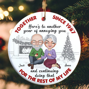 Together For The Rest Of My Life Personalized Couple Ornament, Christmas Tree Decor - Ornament - GoDuckee
