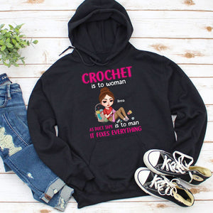 Crochet Is To Woman As Duct Tape Is To Man Personalized Crochet Shirt Gift For Crochet Lovers - Shirts - GoDuckee