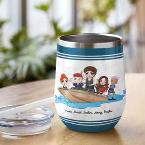Personalized Wakeboarding Friends Wine Tumbler - Life Is Better On The Wake - Wine Tumbler - GoDuckee