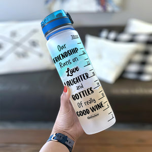 Personalized Friends Water Tracker Bottle - Day Drinking Squad - Water Bottles - GoDuckee